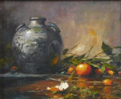 Chinese Vase with Crab Apples